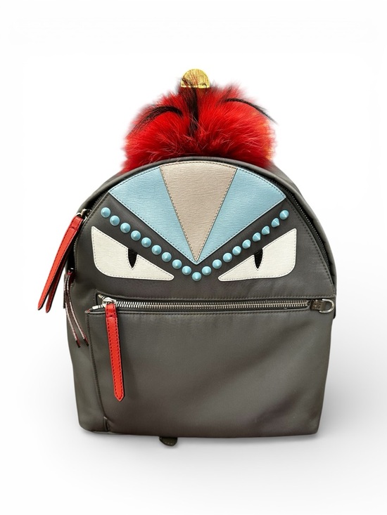 Fendi Handbags - Fendi Bag Bugs Monster Eyes Mohawk Fur Nylon Backpack – Karl Lagerfeld Era (C1)